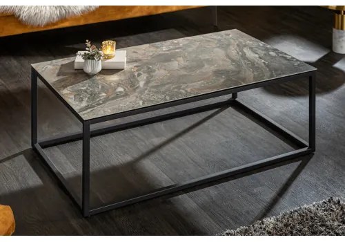 Konferenčný stôl 40672 100x60cm Marble Look Ceramik Taupe  - Komfort-nábytok