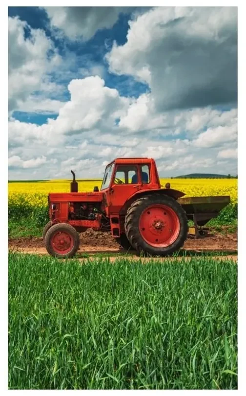 Detský uterák Červený traktorík - 100% bavlna, froté  350 gr./m² - 30 x 50 cm