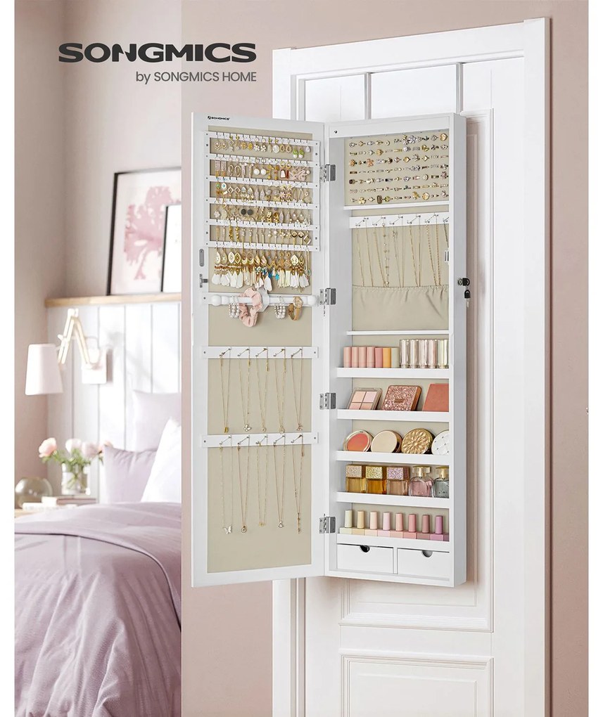 Závesná šperkovnica Elissa biela/béžová