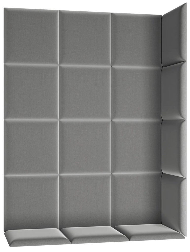 Set 19 čalúnených panelov Quadra 120x160 cm (sivá). Akcia -17%. Vlastná spoľahlivá doprava až k Vám domov. 1051983