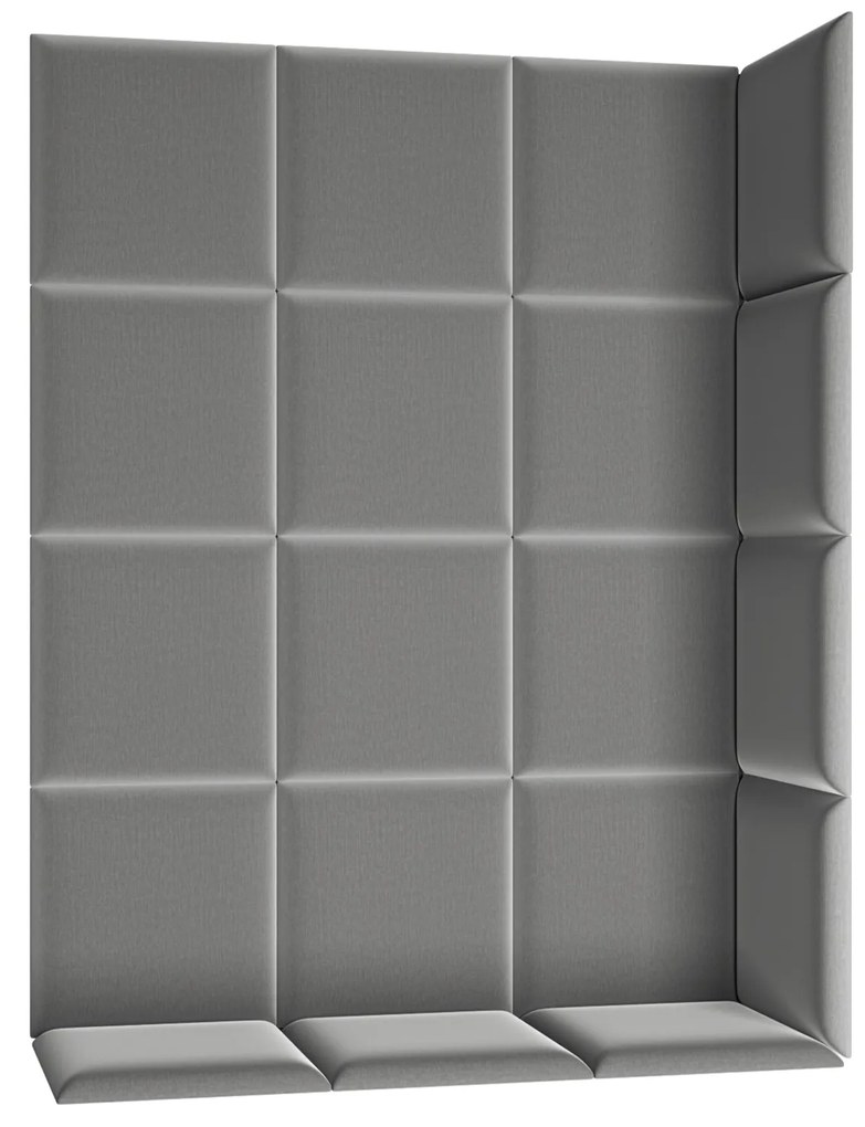 Set 19 čalúnených panelov Quadra 120x160 cm (sivá). Akcia -19%. Vlastná spoľahlivá doprava až k Vám domov. 1051983