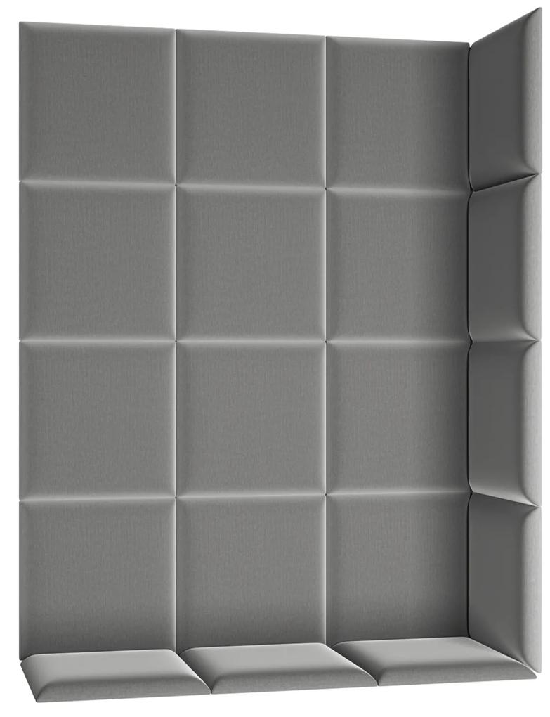 Set 19 čalúnených panelov Quadra 120x160 cm (sivá). Vlastná spoľahlivá doprava až k Vám domov. 1051983