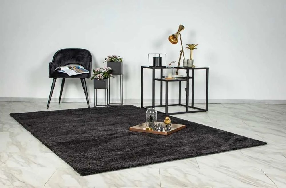 Lalee Kusový koberec Comfy 700 Black Rozmer koberca: 160 x 230 cm