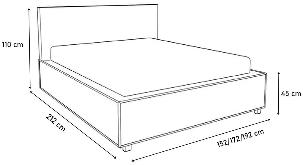 Čalúnená posteľ SIENA + rošt, Siena02 s kryštálom/Dolaro08, 140x200
