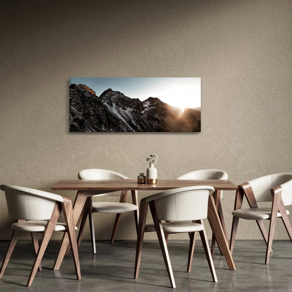 Obraz skalnatého pohoria (120x50 cm)