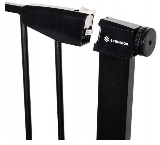 SPRINGOS Detská zábrana nastaviteľná 75-96 cm SPRINGOS BabyLock čierna