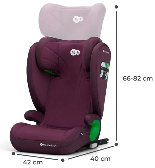 KINDERKRAFT - Autosedačka JUNIOR FIX 2 (100-150 cm) Cherry pearl