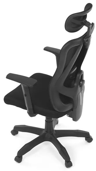Kancelárska ergonomická stolička MANET — sieťovina / látka, čierna