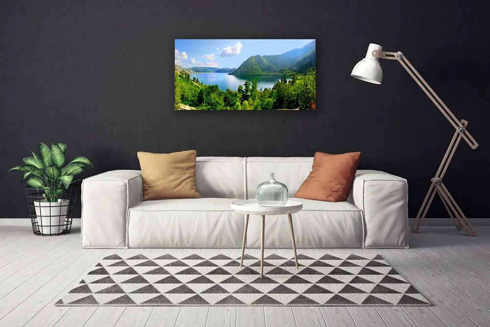 Obraz na plátne Les jazero hory príroda 120x60 cm