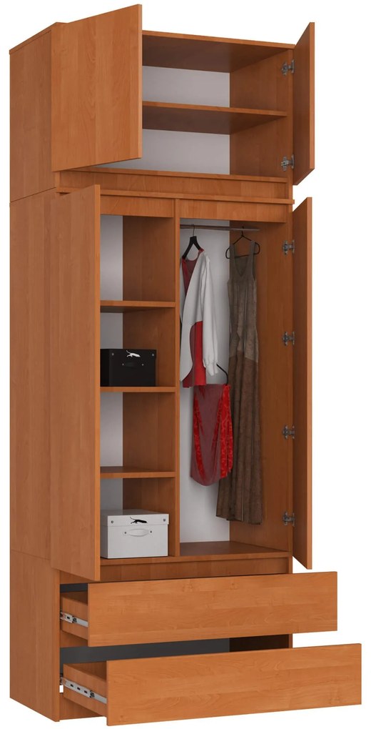 Šatní skříň s nástavcem Star 90 cm olše