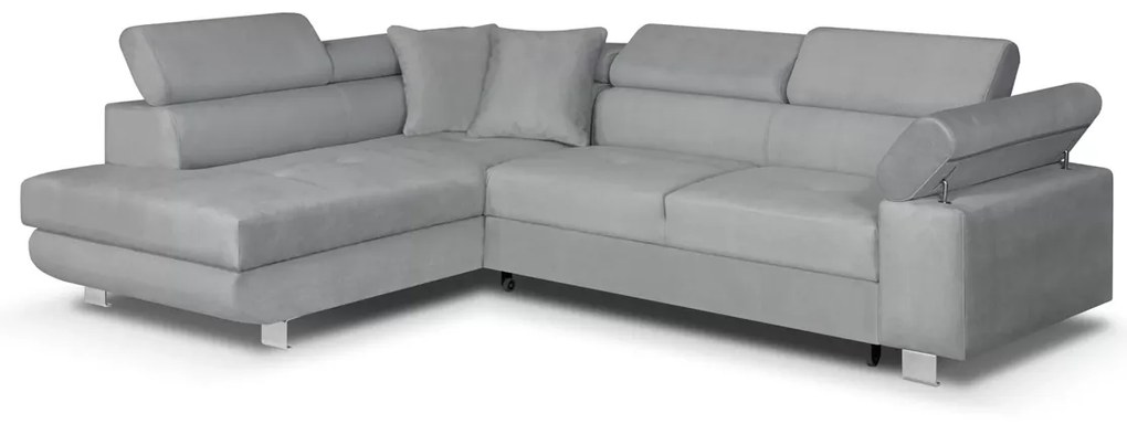 Rohová sedacia súprava s funkciou spania FREDO ľavá Světle šedá