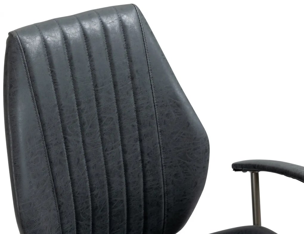 Design-Shop Kancelárska stolička Nampa v industriálnom štýle - koženka - Čierna antik