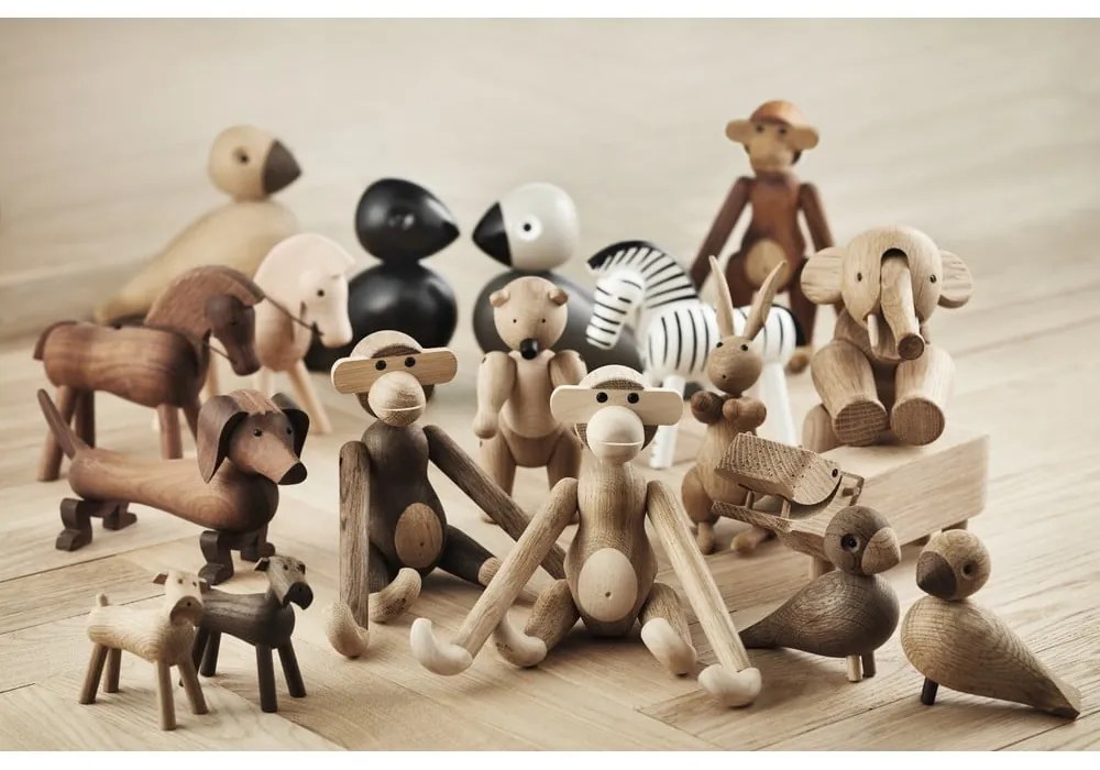 Soška z masívneho dreva Kay Bojesen Denmark Monkey Solid