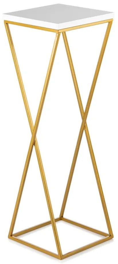 Kvetinový stojan LOFT 70 cm zlatý/biely