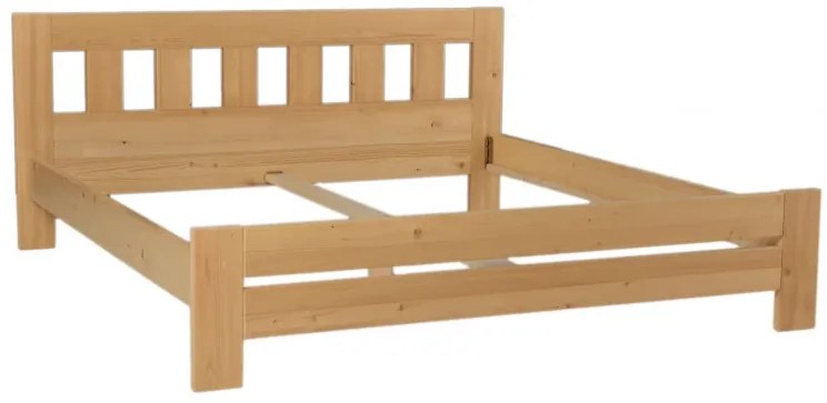 Drevená vyvýšená manželská posteľ KUBA - smrek, 200x180