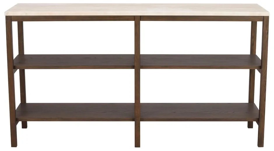 Hnedo-béžový konzolový stolík s doskou z kameňa 140x40 cm Orwel - Rowico