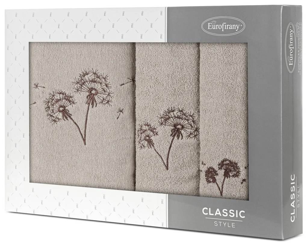 FROTÉ UTERÁK MOLI3 SADA 1KS 30X50 CM, 1KS 50X90 CM, 1KS 70X140 CM BÉŽOVÁ