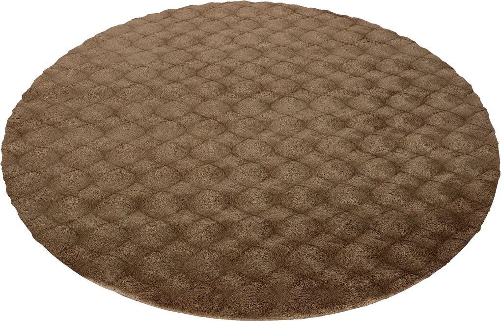 Obsession, Kusový koberec Diamond Cut 800 Taupe kruh, 200x200 (priemer) kruh, hnedá, obývacia izba