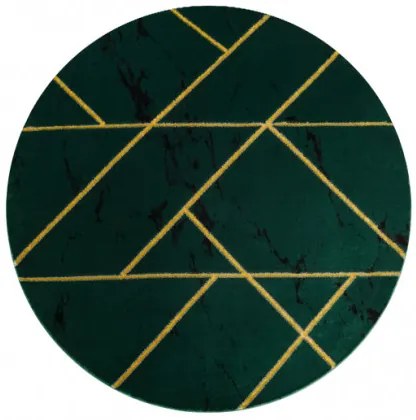 Koberec EMERALD exkluzívny 1012 kruh - glamour, marmur, geometrický zelený/zlatý