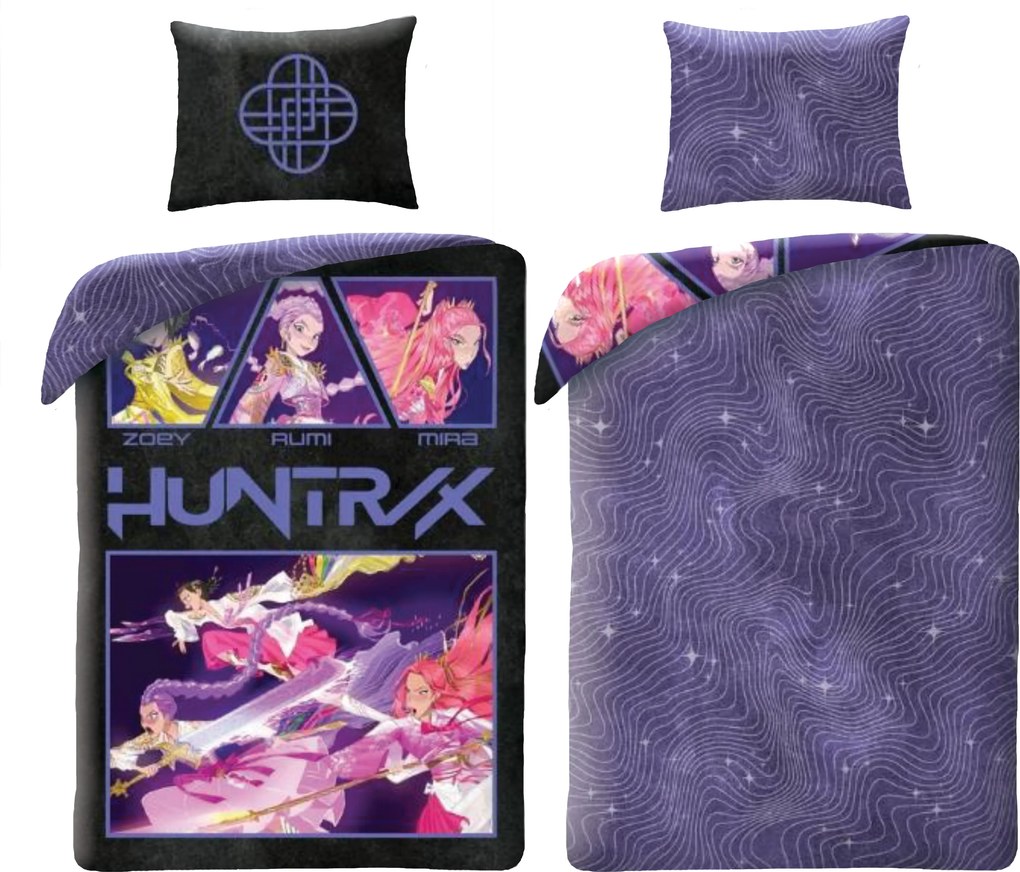 Halantex Obliečky z mikrovlákna 140x200 + 70x90 cm - K-Pop Demon Hunters "Demon Squad"