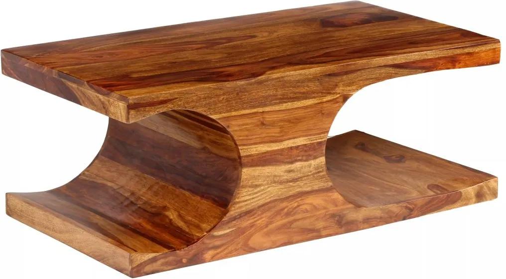 244685 Edco Konferenčný stolík, masívne sheeshamové drevo, 90x50x35 cm