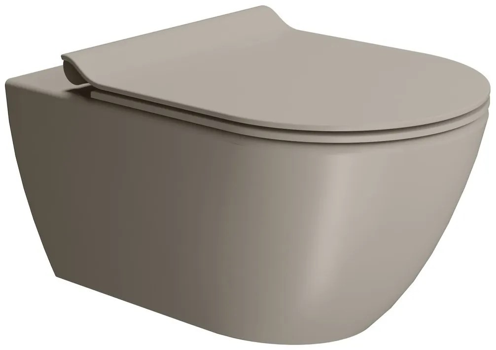 GSI GSI, PURA závesná WC misa, Swirlflush, 36x55cm, tortora dual-mat, 881505