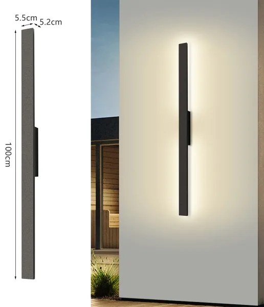 Brilagi - LED vonkajšie nástenné svietidlo LUNA LED/24W/230V 4000K IP65 čierna