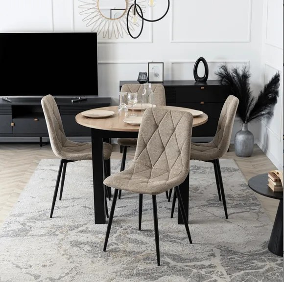 Vintino kreslo LIBRA tkanina -bežová farba, nohy sivé - vintino.sk