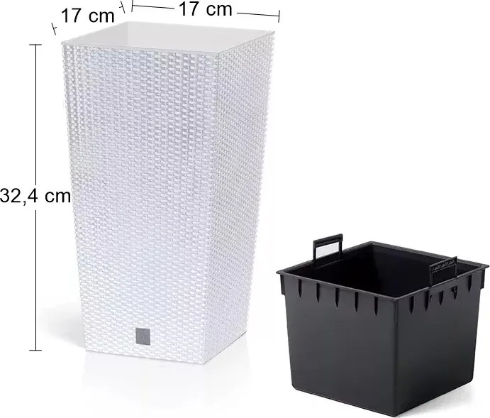 Plastový kvetináč DRTS170 17 cm - biela