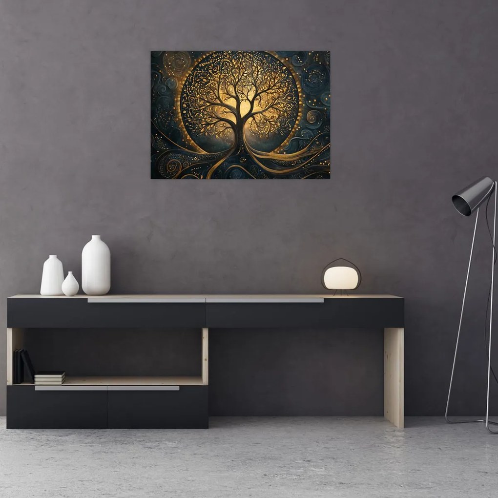 Obraz – Strom so zlatou aurou (70x50 cm)