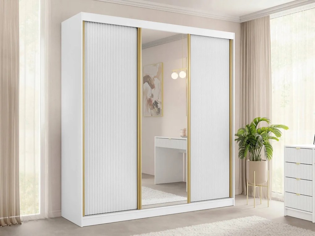 Šatníková skriňa Rozoma 3D (biela)