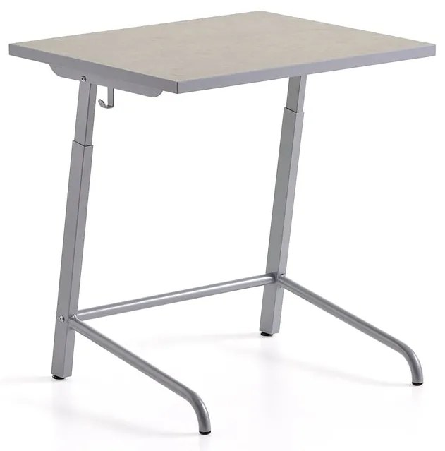 Študentský stôl AXIOM, akustické linoleum - šedá, strieborná
