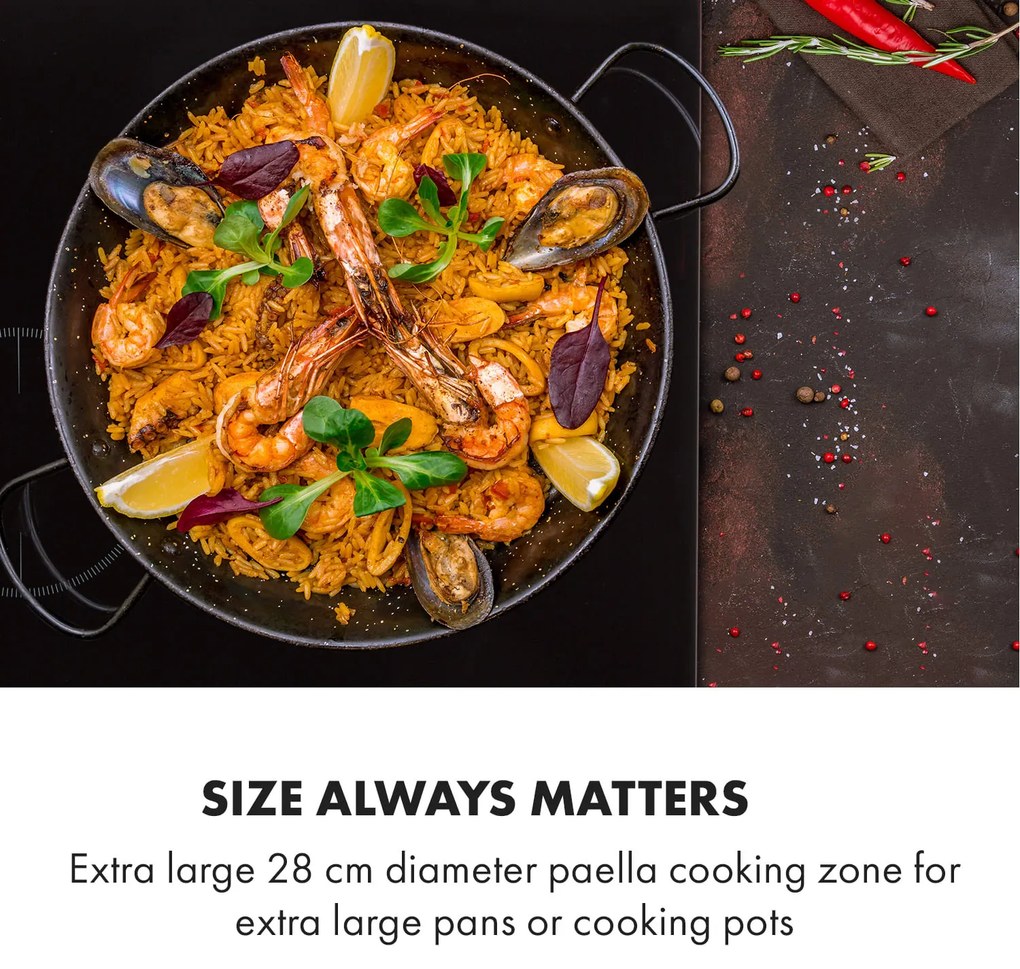 Klarstein Delicatessa 3, indukčná varná doska, 5800 W, 3 zóny, sklokeramika, čierna