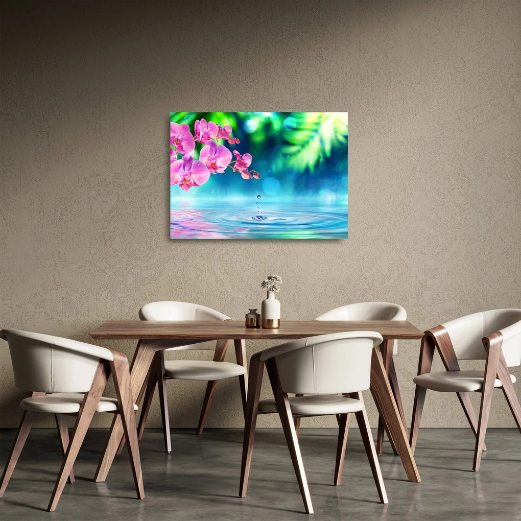 Sklenený obraz - Orchidea (70x50 cm)