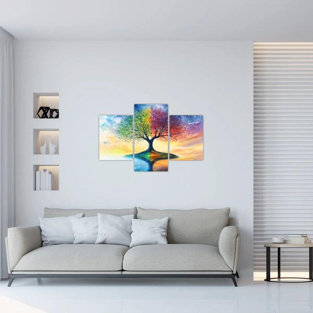 Obraz – Maľovaný strom ročných období (90x60 cm)