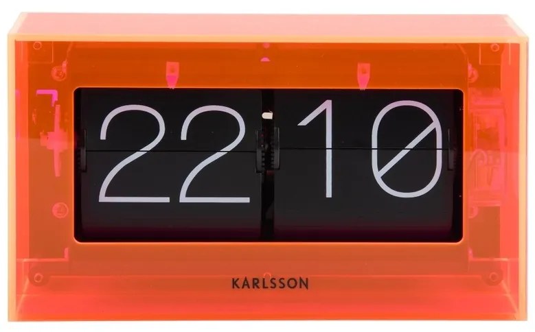 Karlsson 5976OR dizajnové nástenné/stolovépreklápacie hodiny oranžové, 21 cm