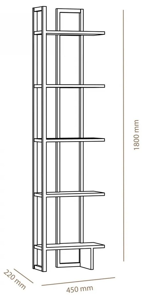 Knižnica Alice dub sonoma/čierna