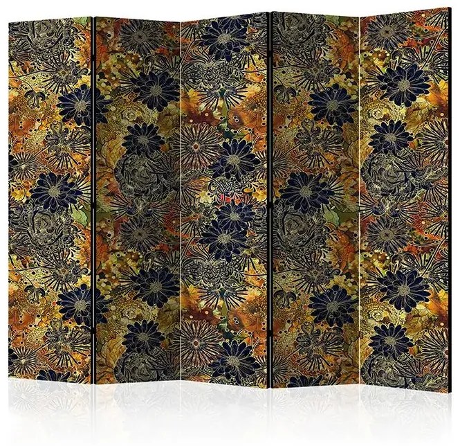 Paraván - Floral Madness II [Room Dividers] Veľkosť: 225x172, Verzia: Akustický