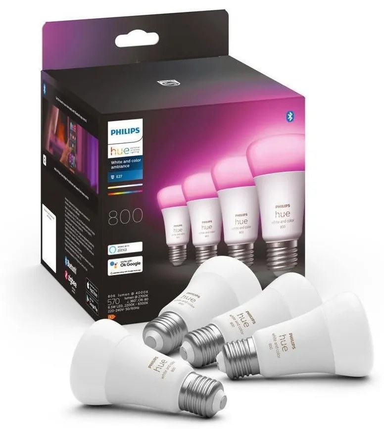 Philips SADA 4x LED Stmievateľná žiarovka Philips Hue WACA E27/6,5W/230V 2000-6500K P4644