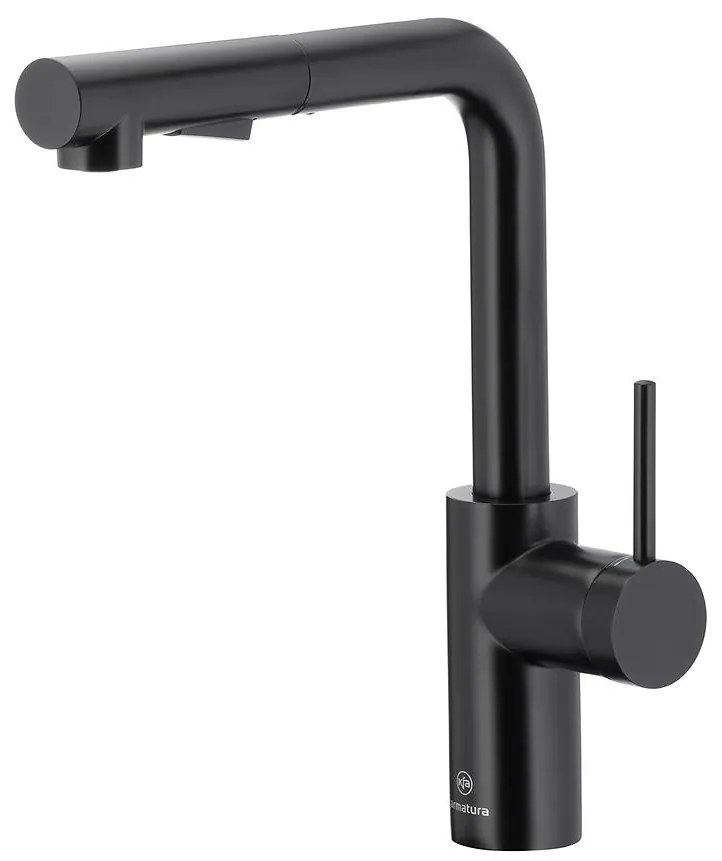 Batéria otočná drezová s výsuvným výtokom Duero Basic Black