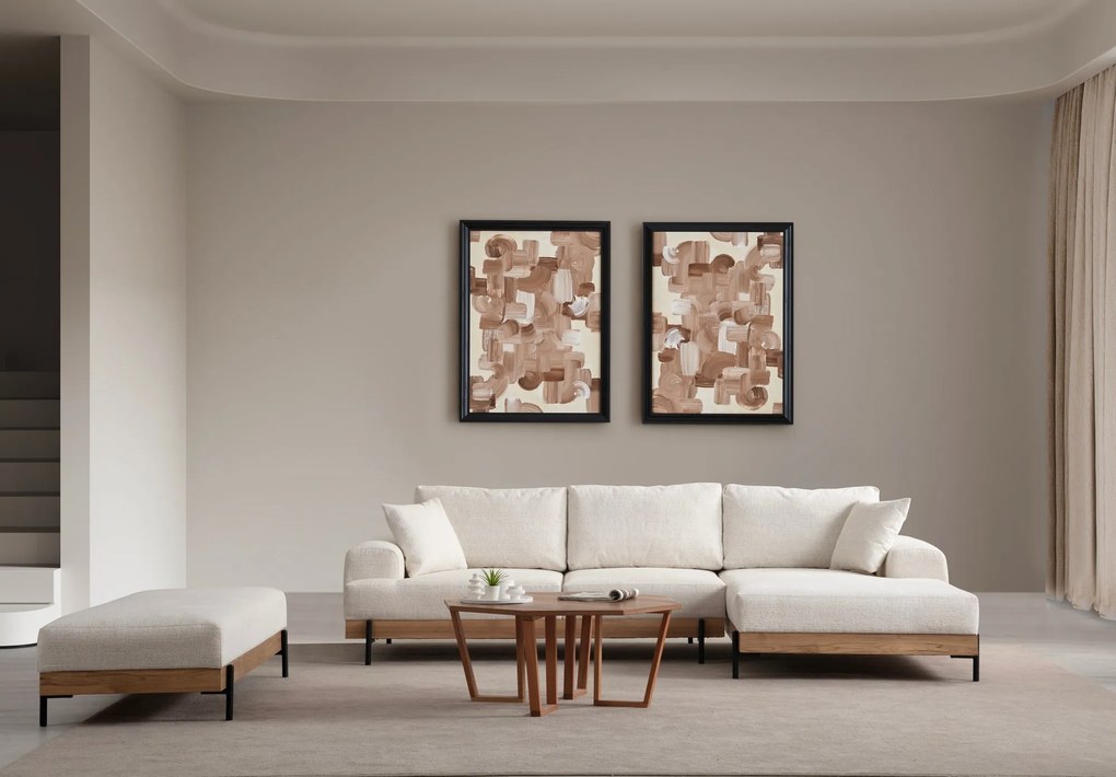 Elegantná rohová pohovka Eti 280 X 170 cm, pravá, biela