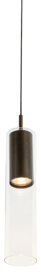 Moderné závesné svietidlo tmavo bronzová pre koľajnicový systém 1-fázový - Iconic Lloyd