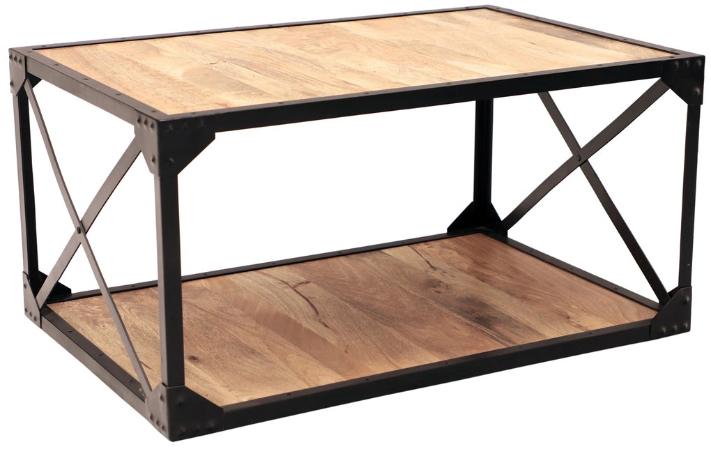 furniture-nabytek.cz - Konferenčný stolík kov drevo mango 90x45x60