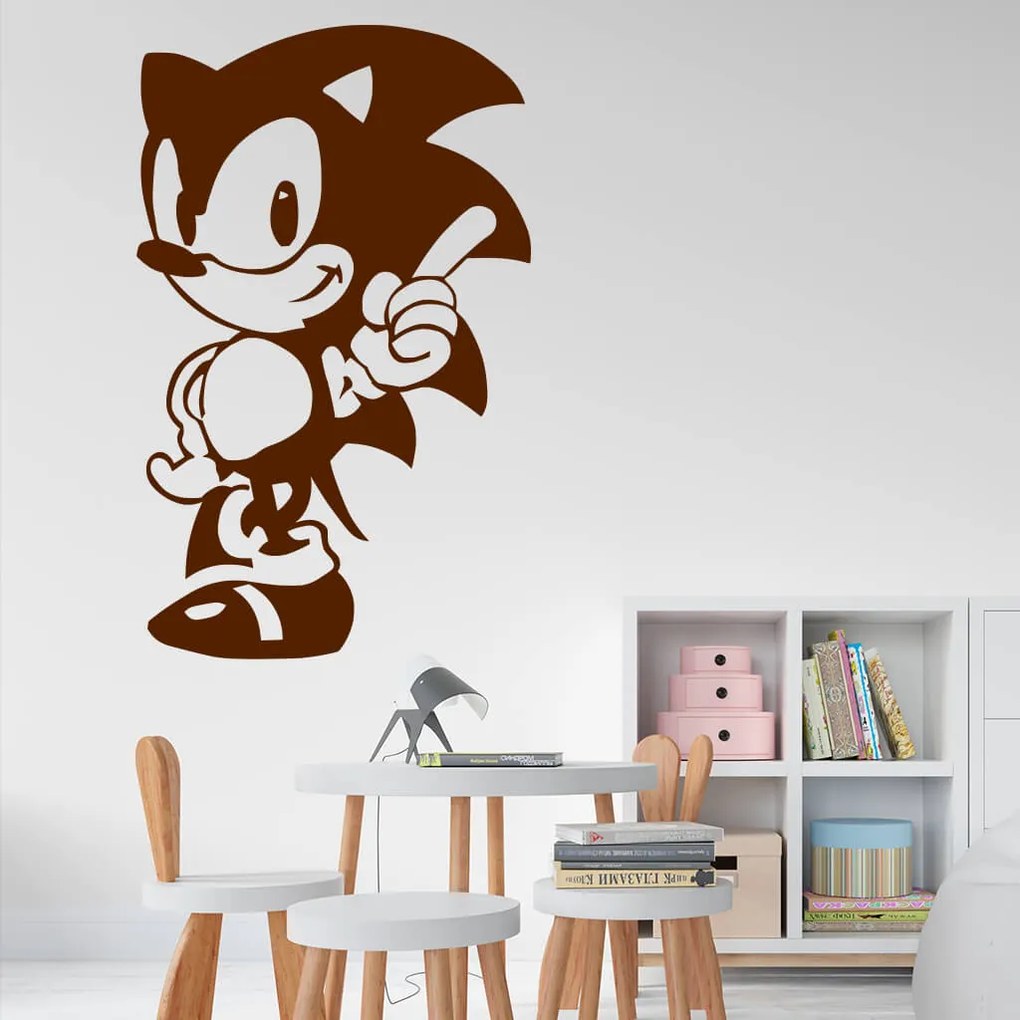 Veselá Stena Samolepka na stenu na stenu Ježko Sonic Farba: černá
