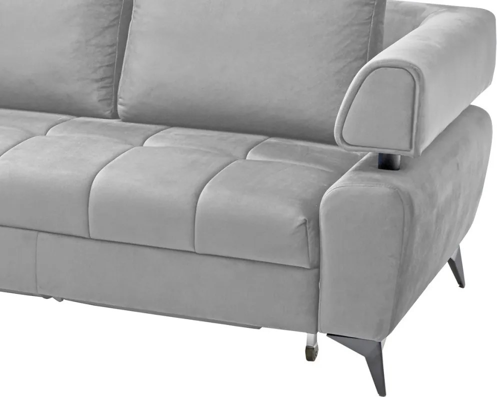 Rohová sedacia súprava Paris, svetlo šedá látka, ľavý roh