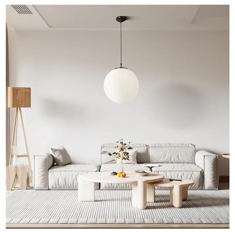 Searchlight 6088 - Luster na lanku ATOM 1xE27/60W/230V biela/čierna