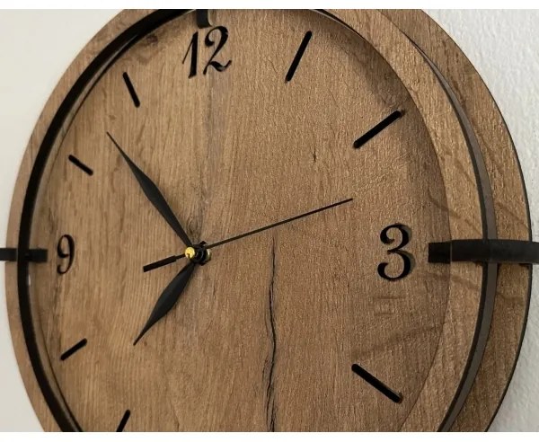 Li-Go 23628/DUB3 - Nástenné hodiny LED/1xAA pr. 32 cm svetlý dub/Kruh