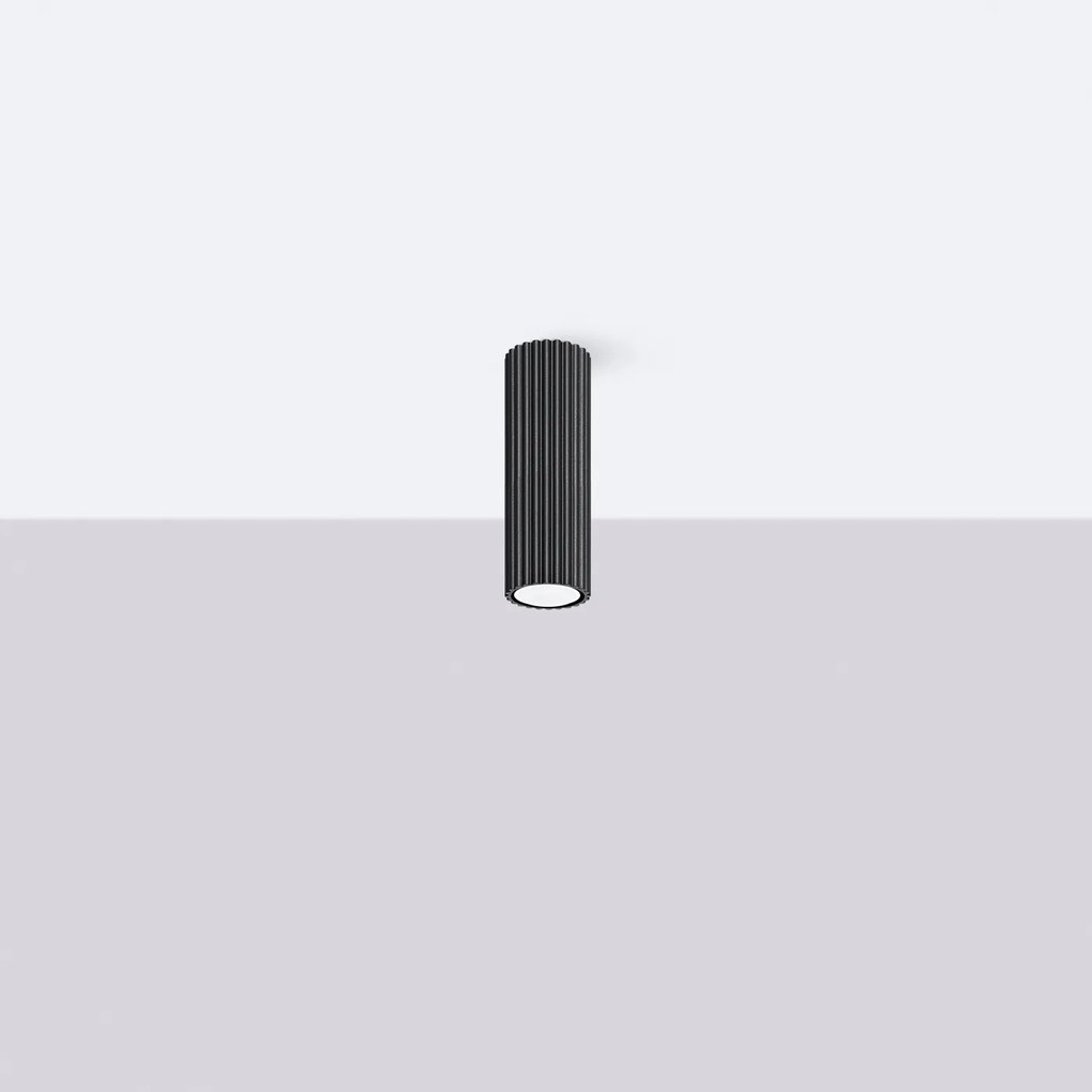 Stropné svietidlo Karbon, 1x čierne kovové tienidlo, (20 cm)