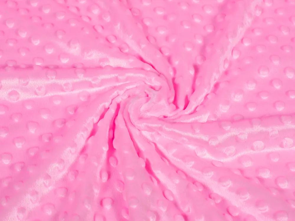 Biante Detské posteľné obliečky do postieľky Minky 3D bodky MKP-012 Sýto ružové Do postieľky 90x140 a 50x70 cm