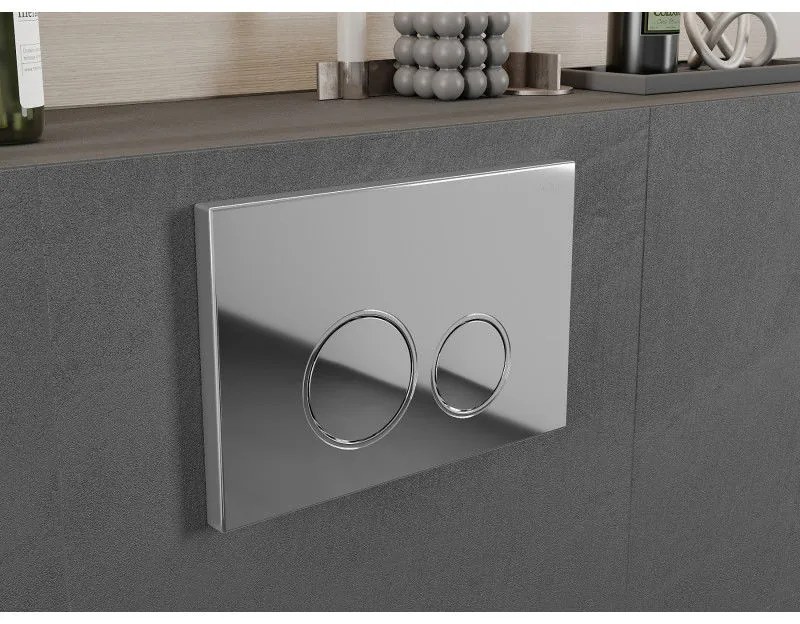 Mexen Fenix Air 05, pneumatické dvojité tlačidlo na splachovanie, chróm lesklý, 6A0501